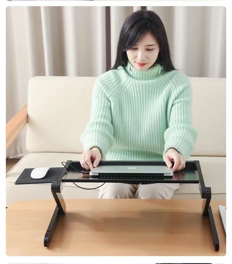 Aluminum folding laptop stand with dual cooling fans - photo 8